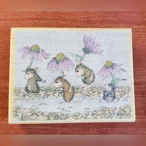 Mouse-House Designs "Rainy Daisy Days 02" Rubber Stamp